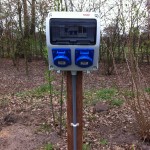 Stroomaansluiting op de camperplaats